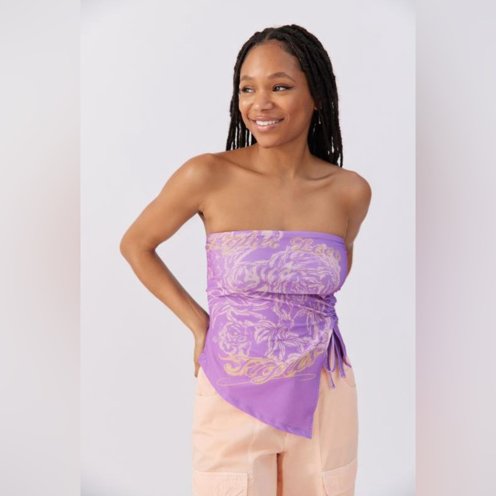 Urban Outfitters Higher Love Asymmetrical Cinched Tube Top